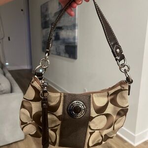 SOLD Coach Brown and Tan Women's Shoulder Bag